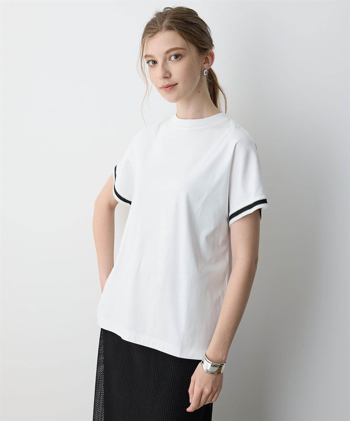 LE SOUK HOLIDAY ラインモックネックTシャツ【接触冷感】_sub_10