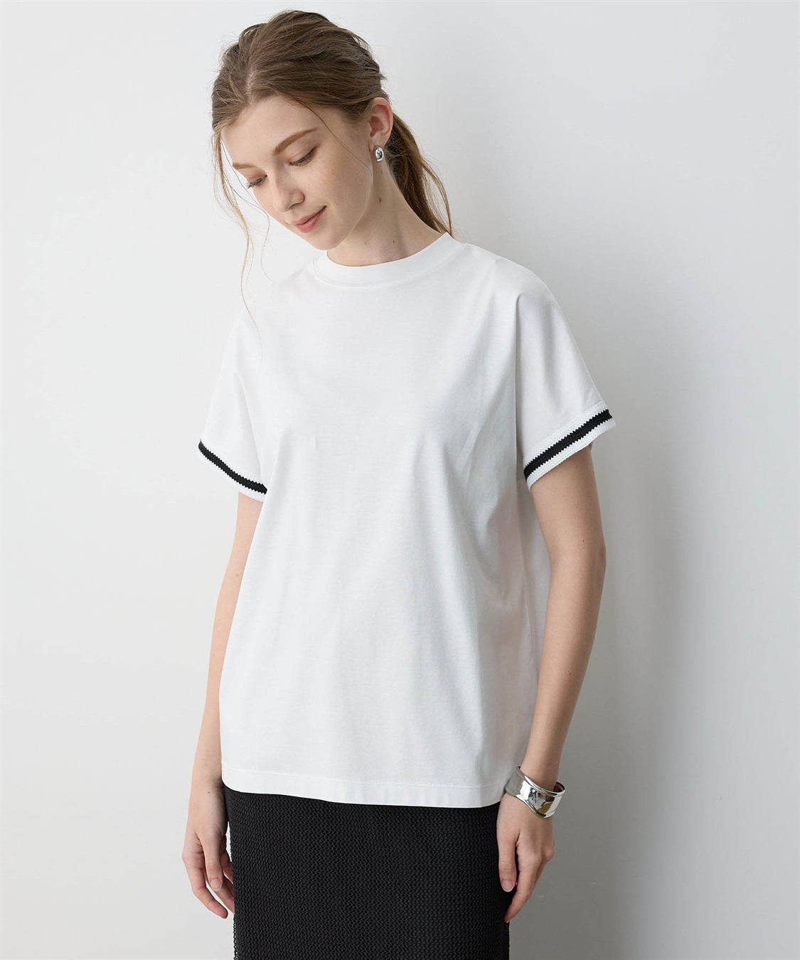 LE SOUK HOLIDAY ラインモックネックTシャツ【接触冷感】_sub_11