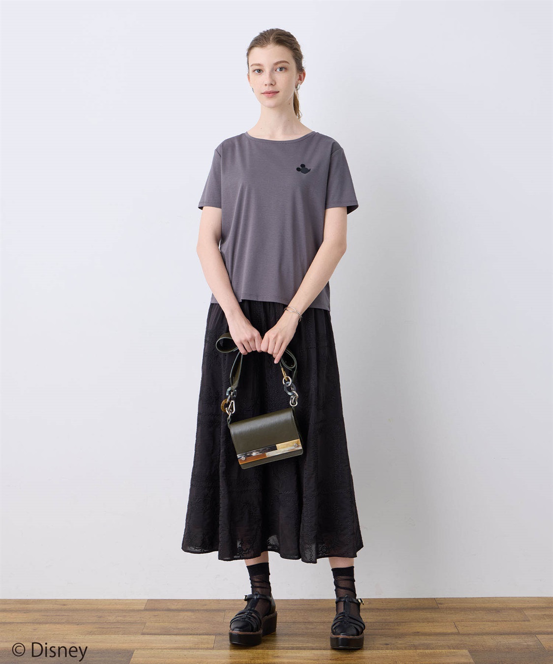 LE SOUK HOLIDAY Mickey Mouse／刺しゅうTシャツ_sub_8