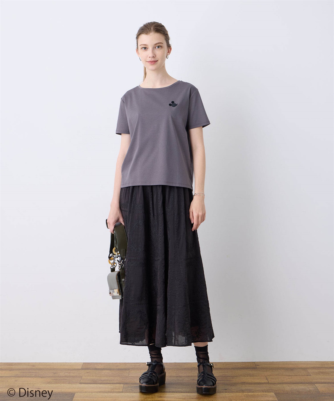 LE SOUK HOLIDAY Mickey Mouse／刺しゅうTシャツ_sub_9