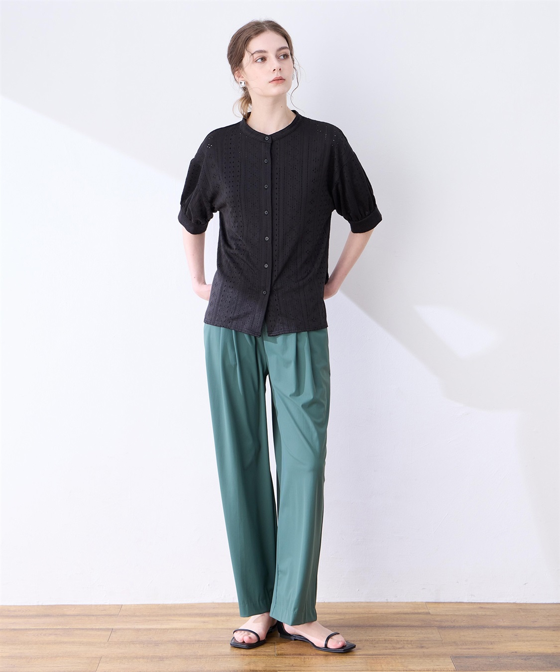 LE SOUK HOLIDAY カットワークレースバンドカラーブラウス_sub_11