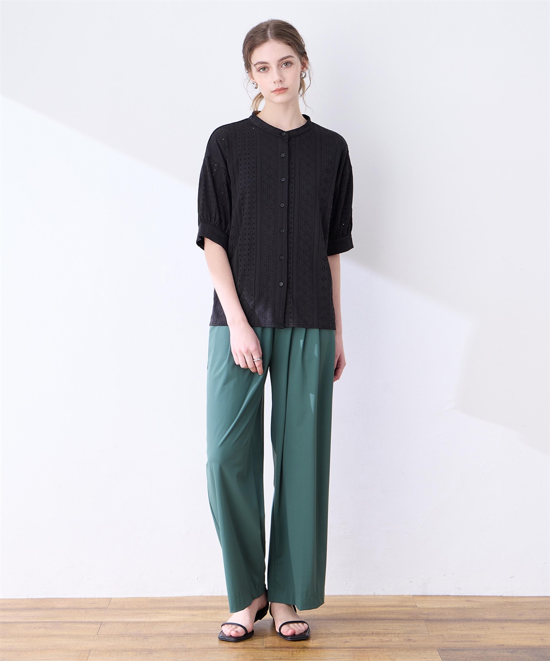 LE SOUK HOLIDAY カットワークレースバンドカラーブラウス_sub_12