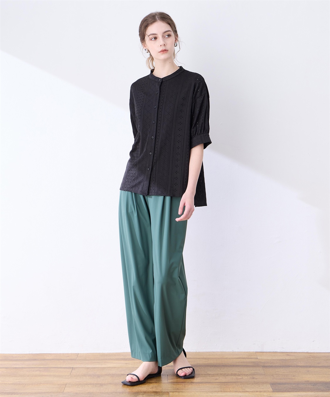 LE SOUK HOLIDAY カットワークレースバンドカラーブラウス_sub_13