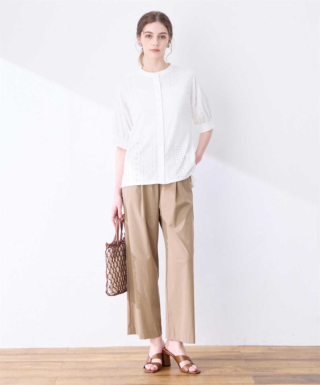 LE SOUK HOLIDAY カットワークレースバンドカラーブラウス_sub_14