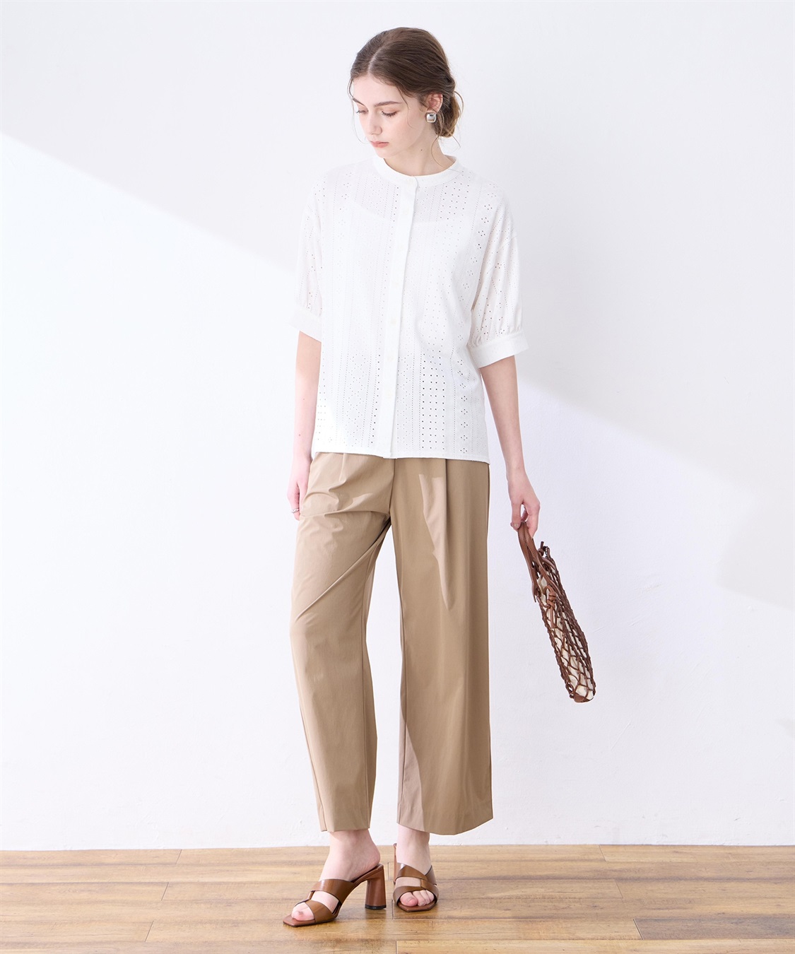LE SOUK HOLIDAY カットワークレースバンドカラーブラウス_sub_17