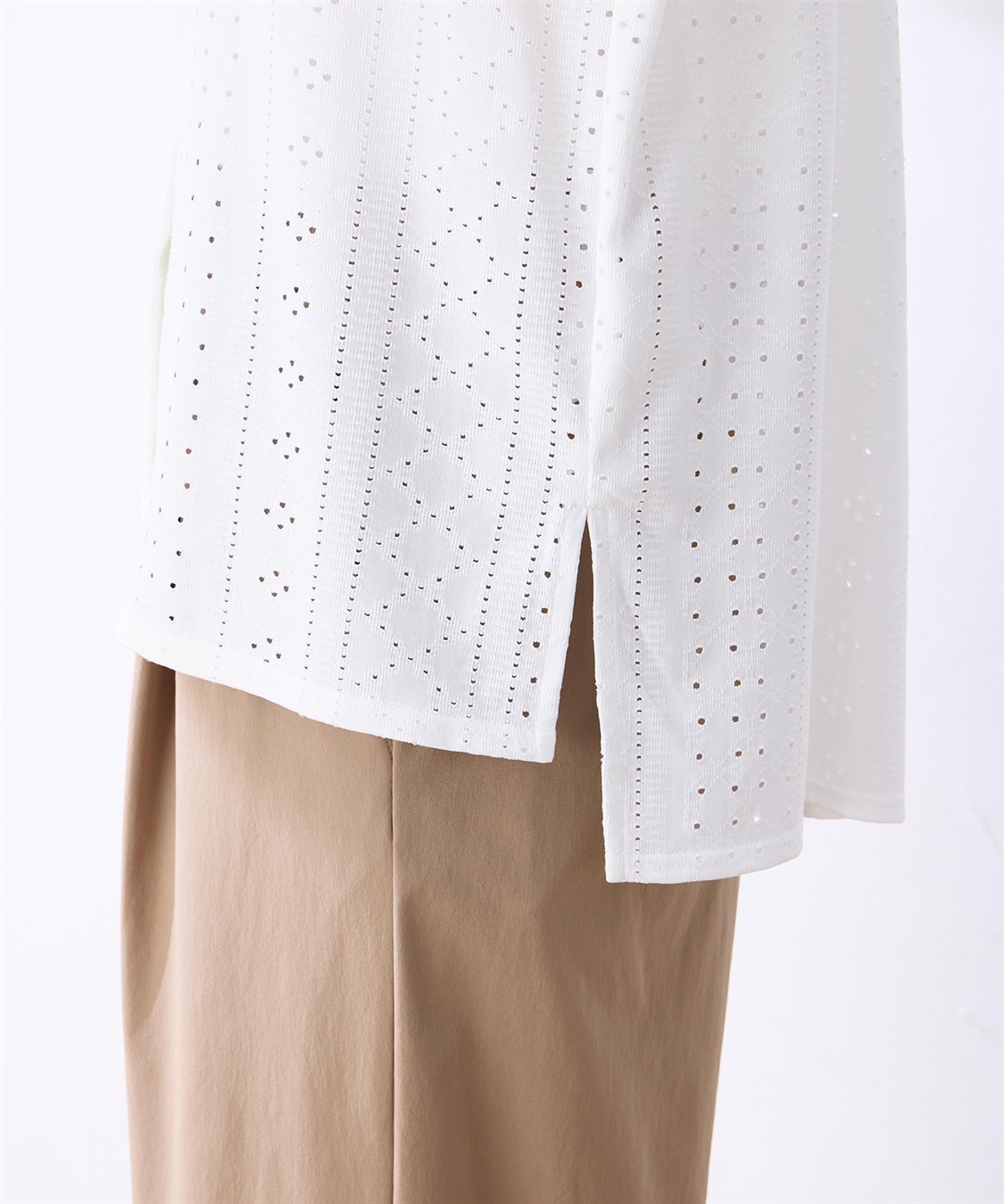 LE SOUK HOLIDAY カットワークレースバンドカラーブラウス_sub_20