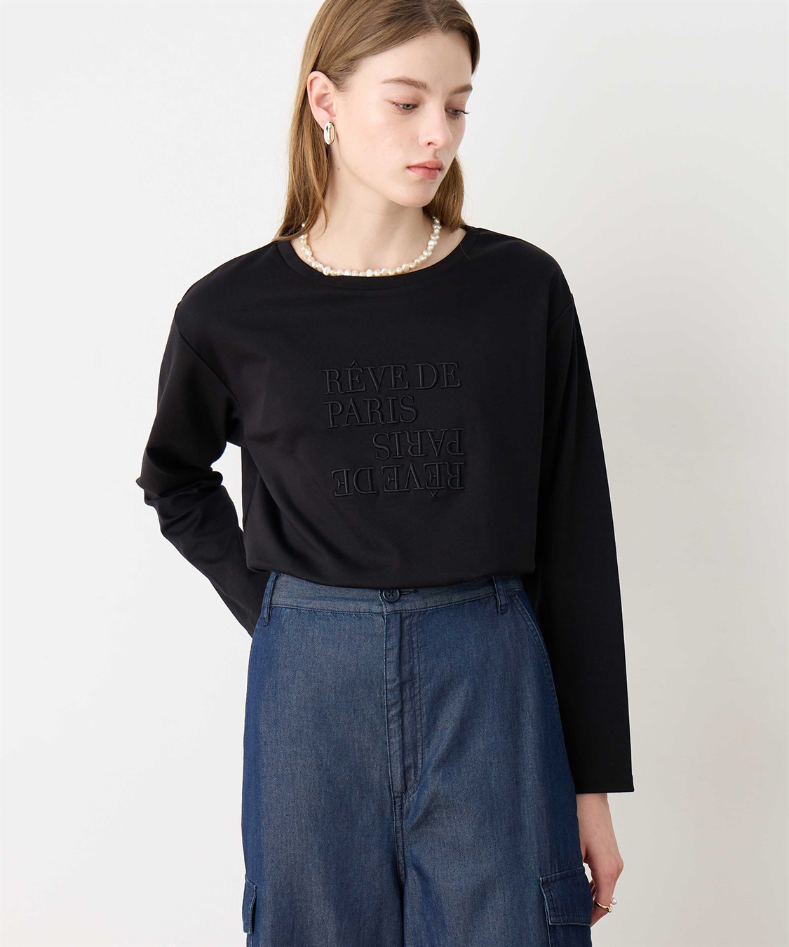 LE SOUK HOLIDAY 刺しゅうロングTシャツ_sub_8