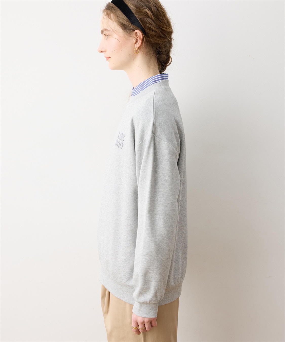 LE SOUK HOLIDAY 刺しゅうロゴスウェットライクプルオーバー_sub_3