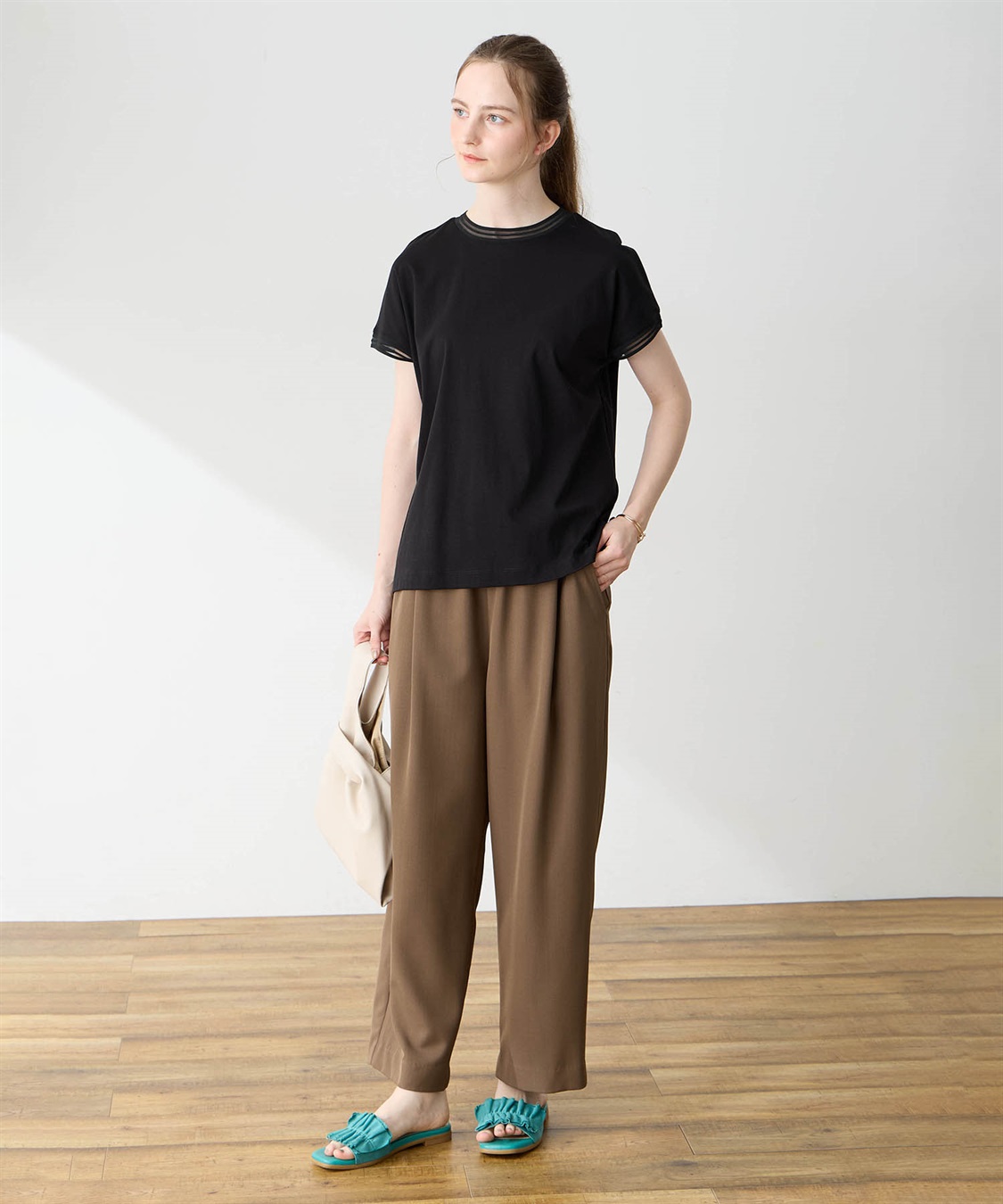 LE SOUK HOLIDAY メッシュテープスムースTシャツ【接触冷感・吸水速乾】_sub_8