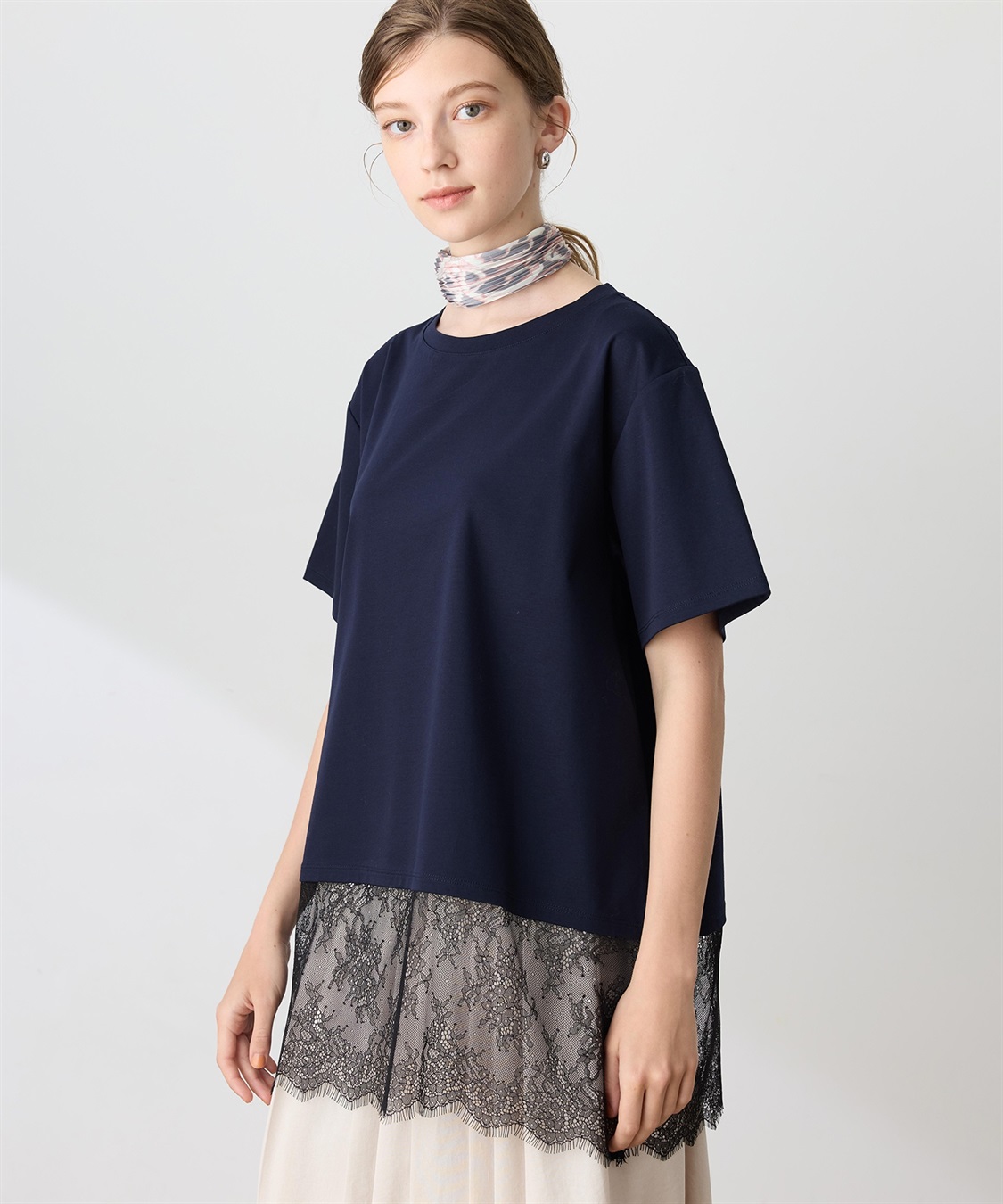 LE SOUK HOLIDAY 裾レースドッキングTシャツ【接触冷感】_sub_4