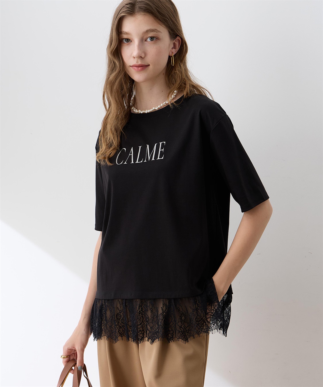 LE SOUK HOLIDAY レースドッキングプリントTシャツ【接触冷感・吸水速乾】_sub_1