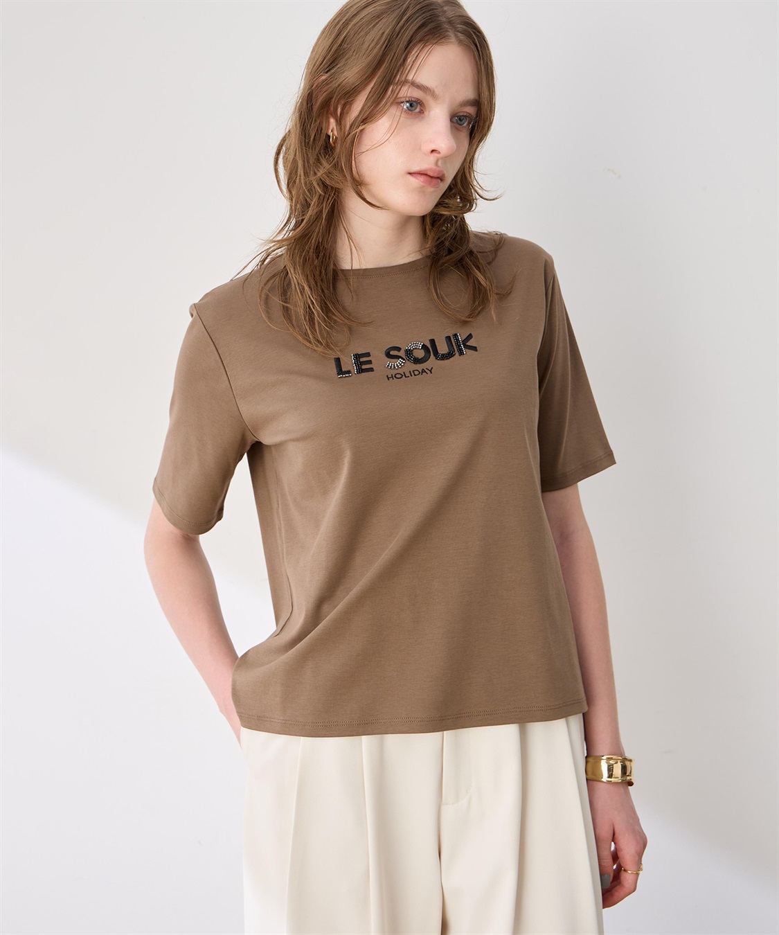LE SOUK HOLIDAY ビーズ刺しゅうTシャツ【接触冷感・吸水速乾】_sub_2