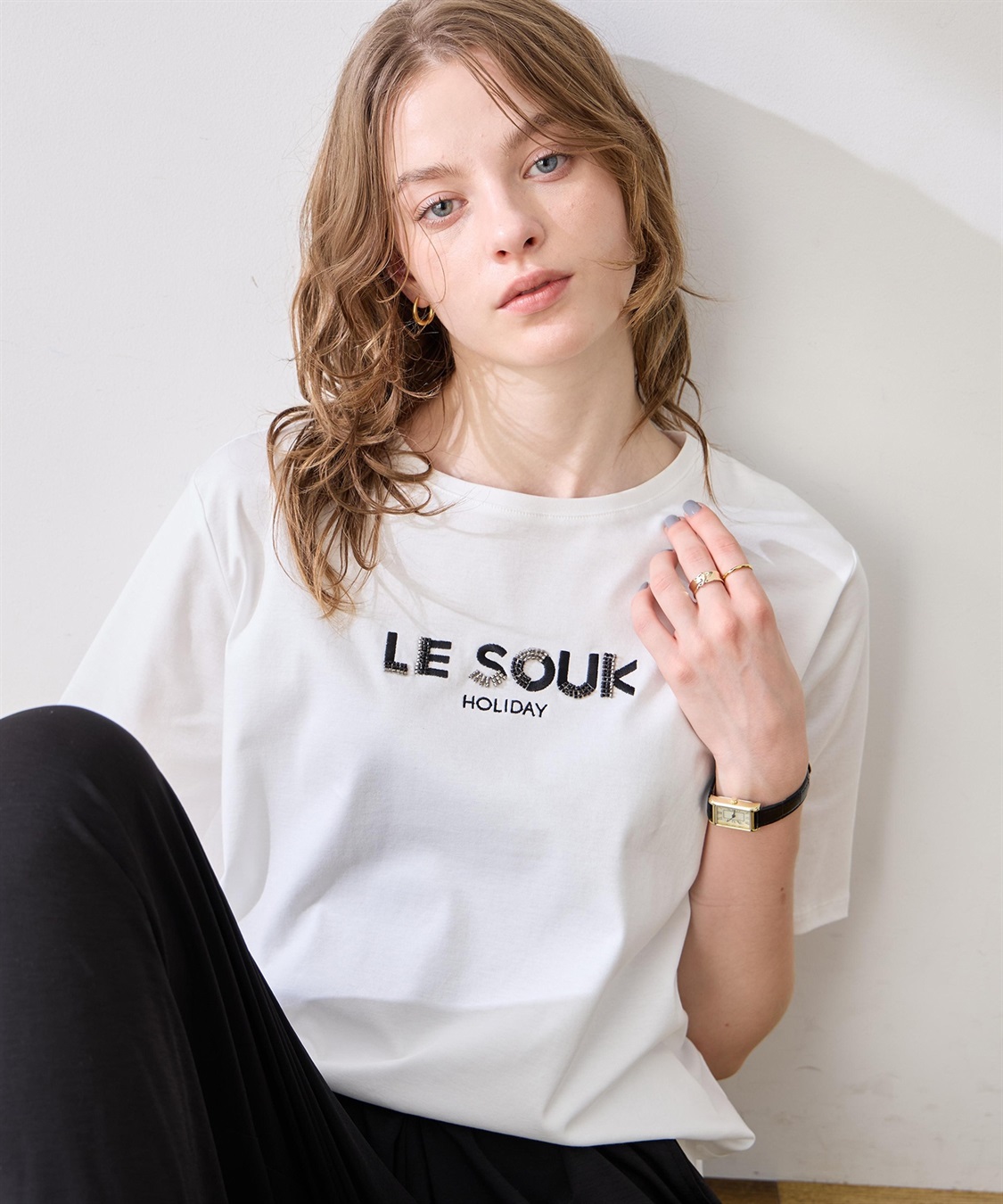 LE SOUK HOLIDAY ビーズ刺しゅうTシャツ【接触冷感・吸水速乾】_sub_8