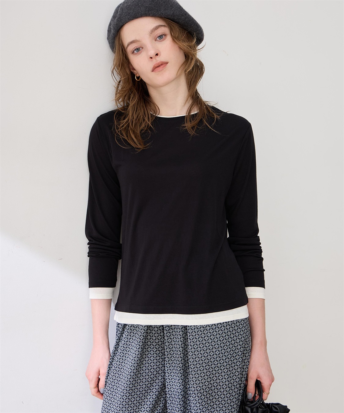 LE SOUK HOLIDAY レイヤード風クルーネックTシャツ_sub_1