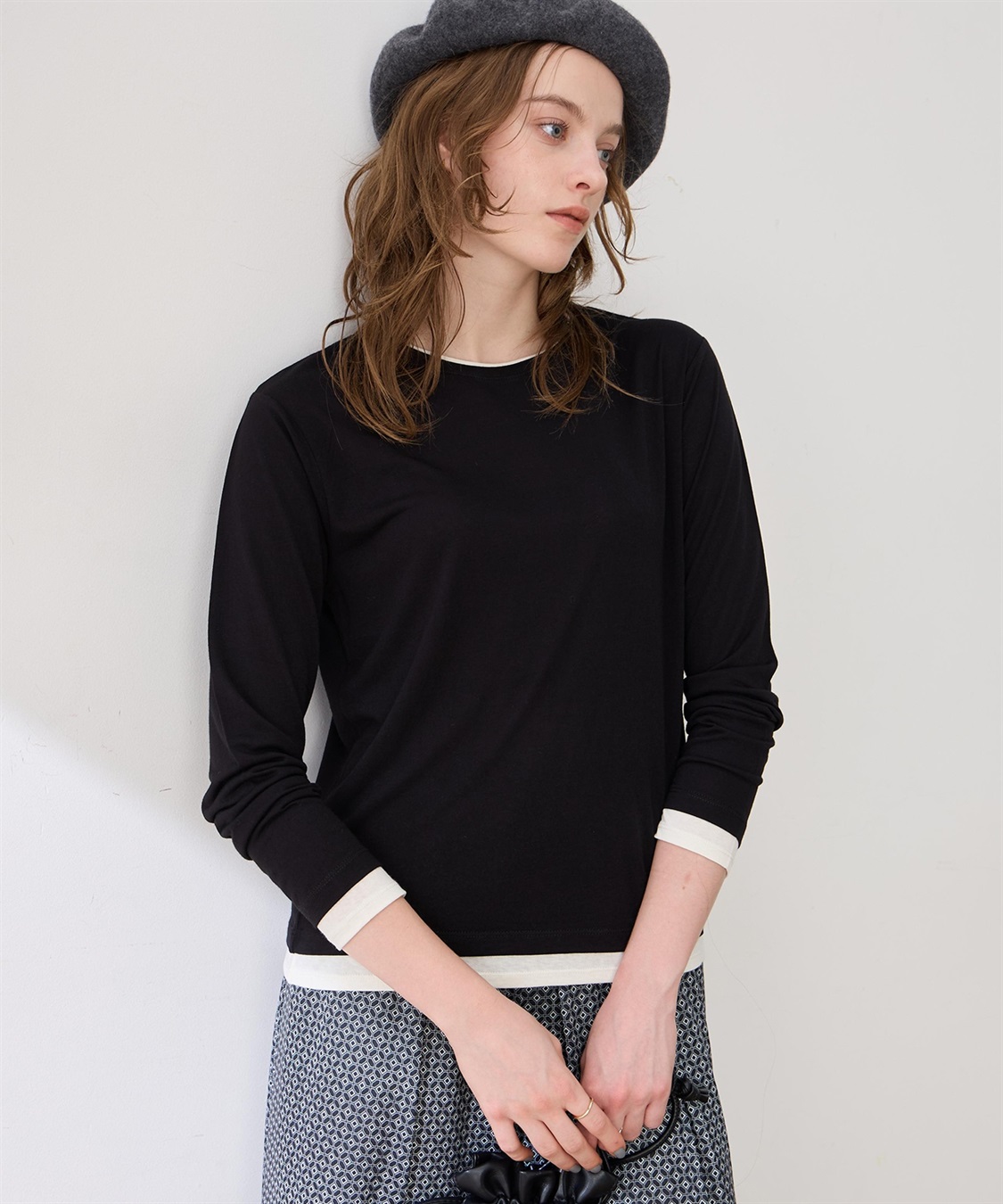 LE SOUK HOLIDAY レイヤード風クルーネックTシャツ_sub_2
