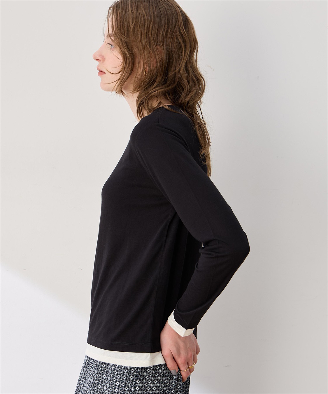 LE SOUK HOLIDAY レイヤード風クルーネックTシャツ_sub_4