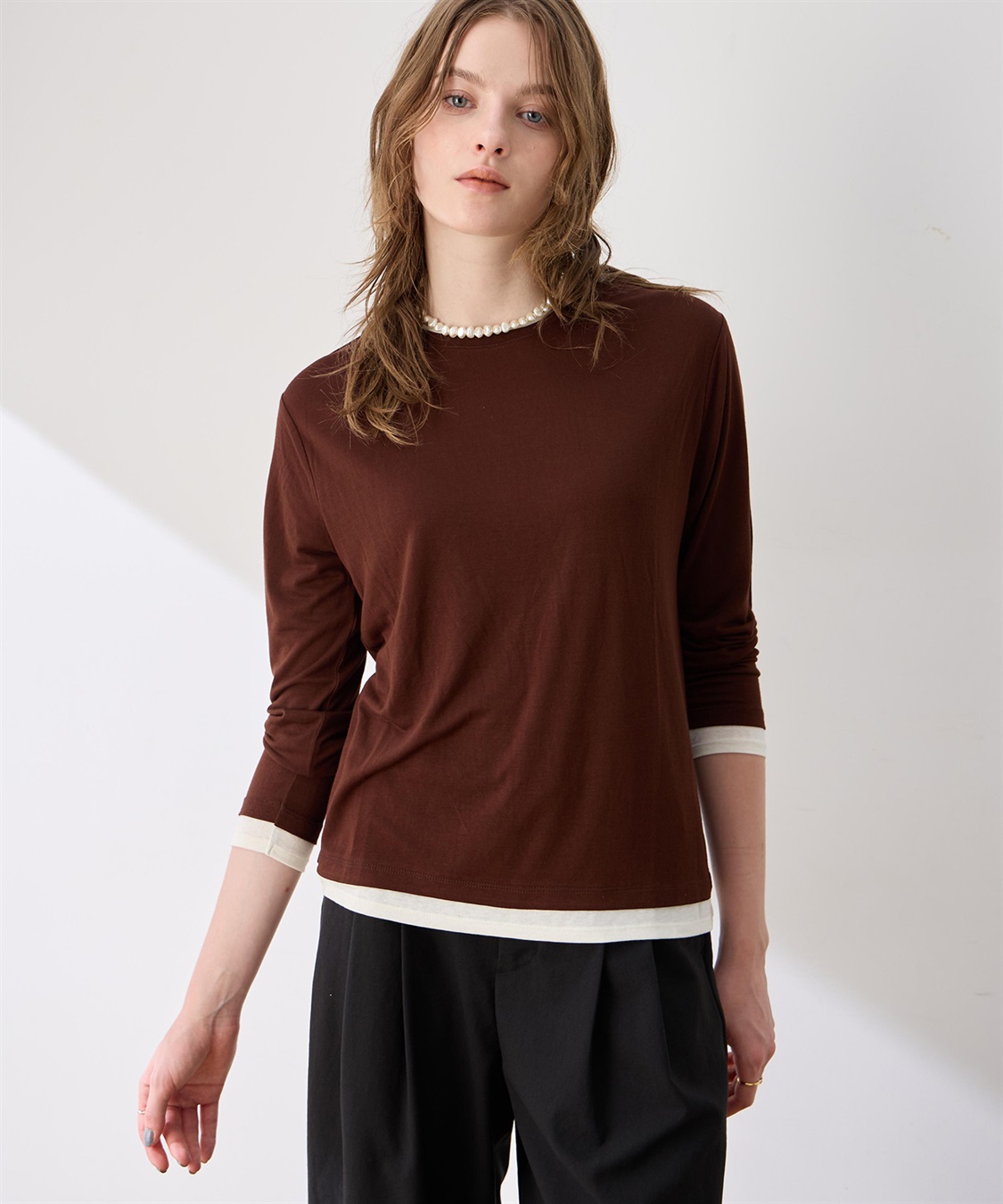 LE SOUK HOLIDAY レイヤード風クルーネックTシャツ_sub_6