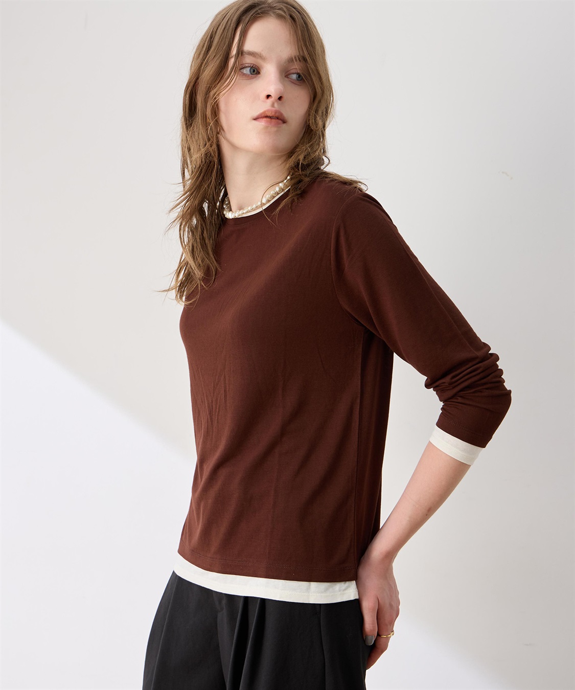 LE SOUK HOLIDAY レイヤード風クルーネックTシャツ_sub_7