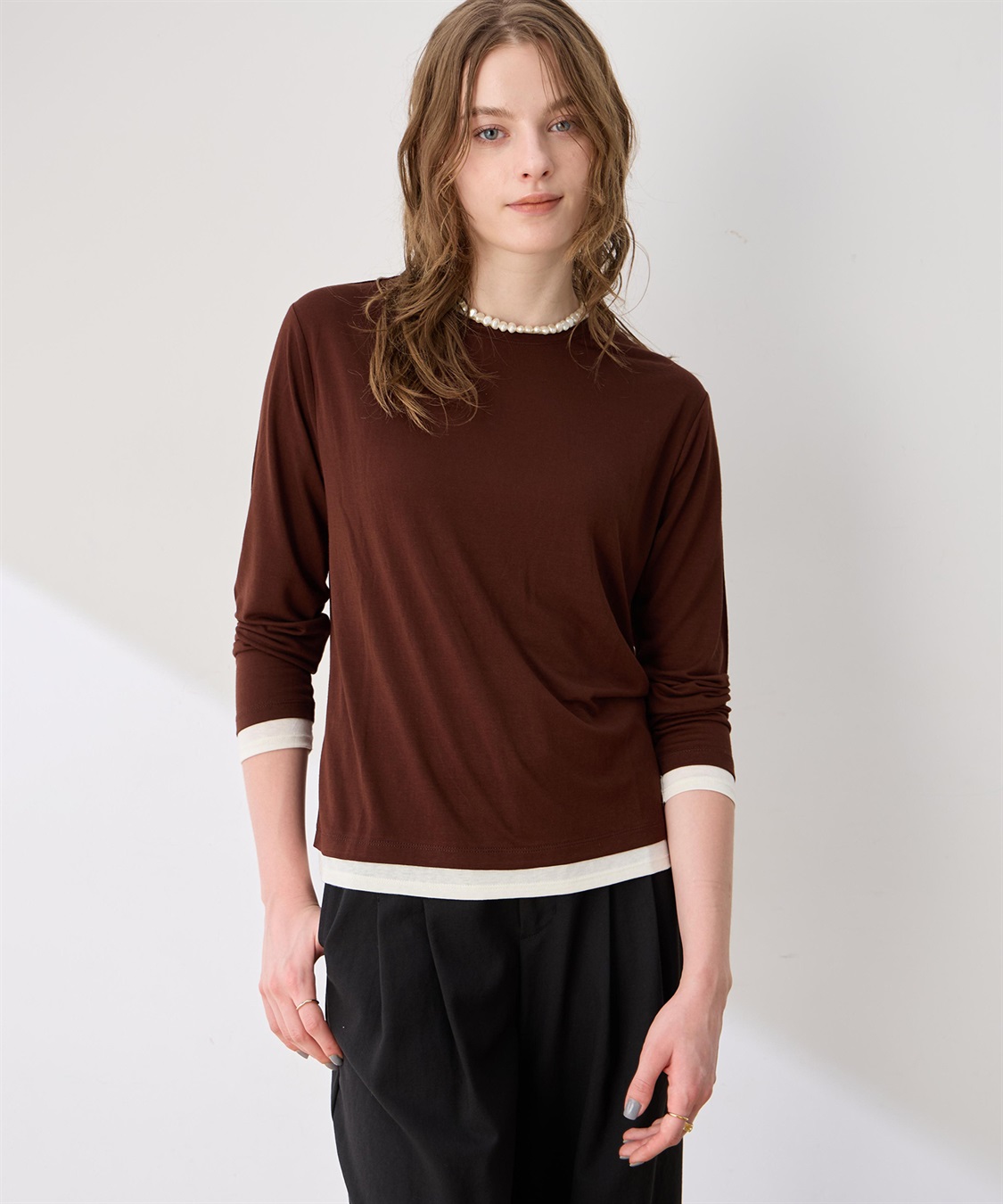 LE SOUK HOLIDAY レイヤード風クルーネックTシャツ_sub_8