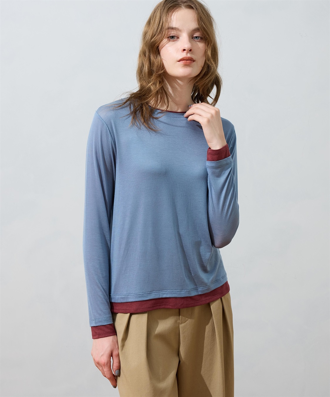 LE SOUK HOLIDAY レイヤード風クルーネックTシャツ_sub_9