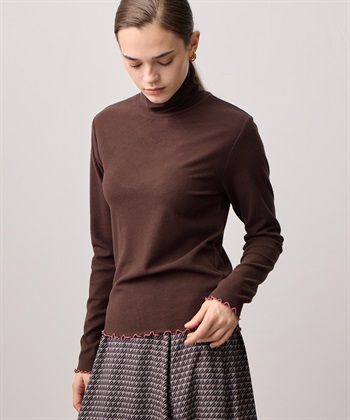 LE SOUK HOLIDAY メローハイネック起毛ロングTシャツ【吸湿発熱・アクセントカラー】_subthumb_4