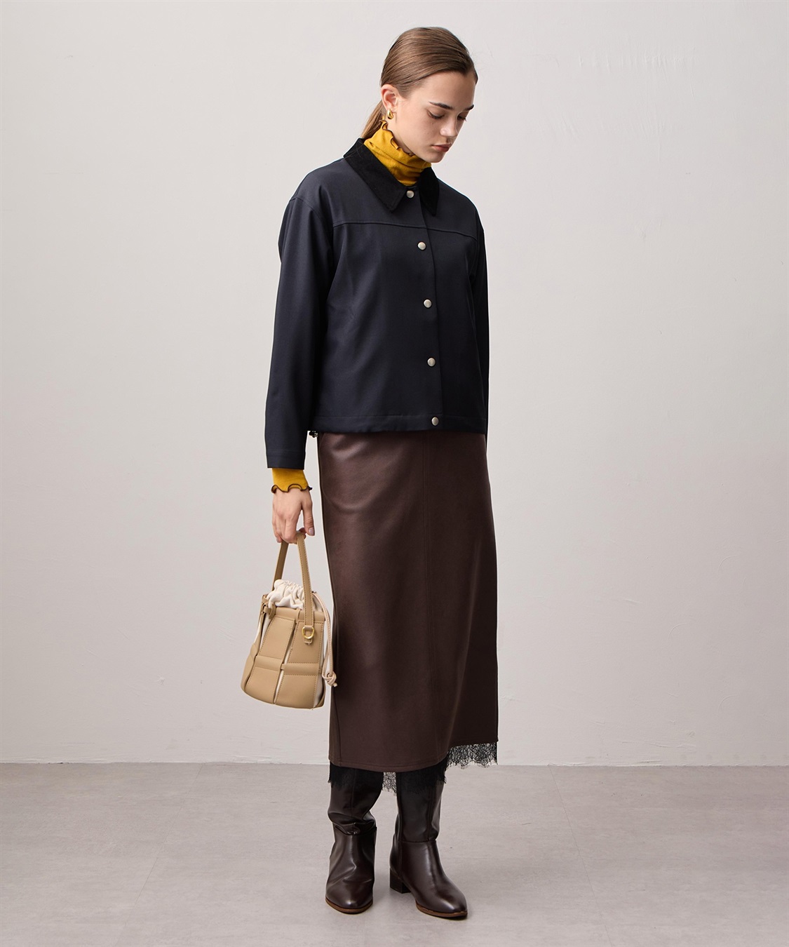 LE SOUK HOLIDAY メローハイネック起毛ロングTシャツ【吸湿発熱・アクセントカラー】_sub_9