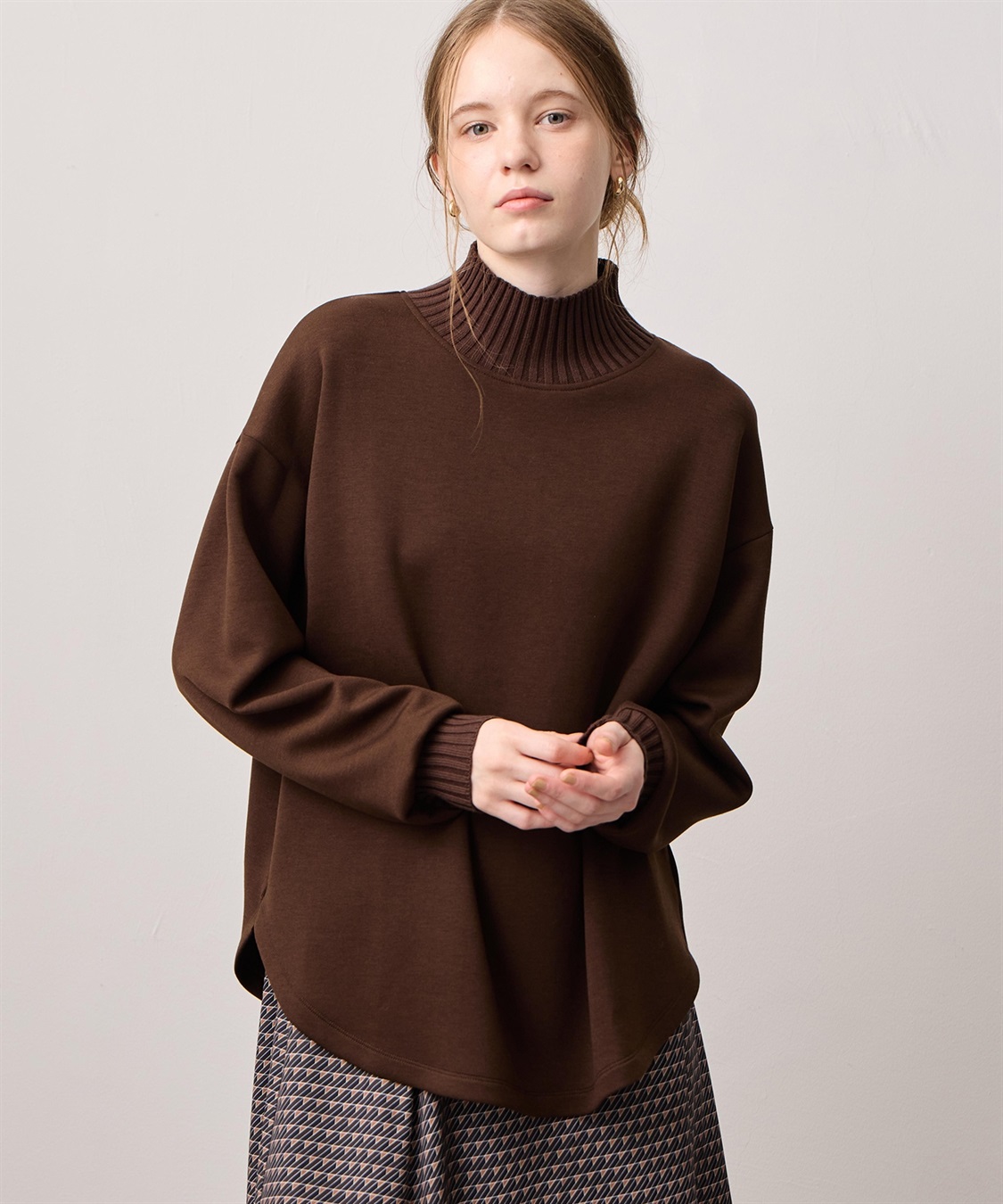 LE SOUK HOLIDAY リブ切り替えハイネックカットプルオーバー_sub_1