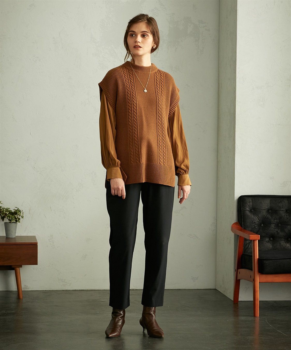 LE SOUK HOLIDAY ケーブルニットベスト_sub_1