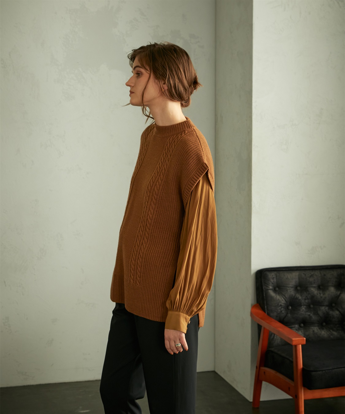 LE SOUK HOLIDAY ケーブルニットベスト_sub_3