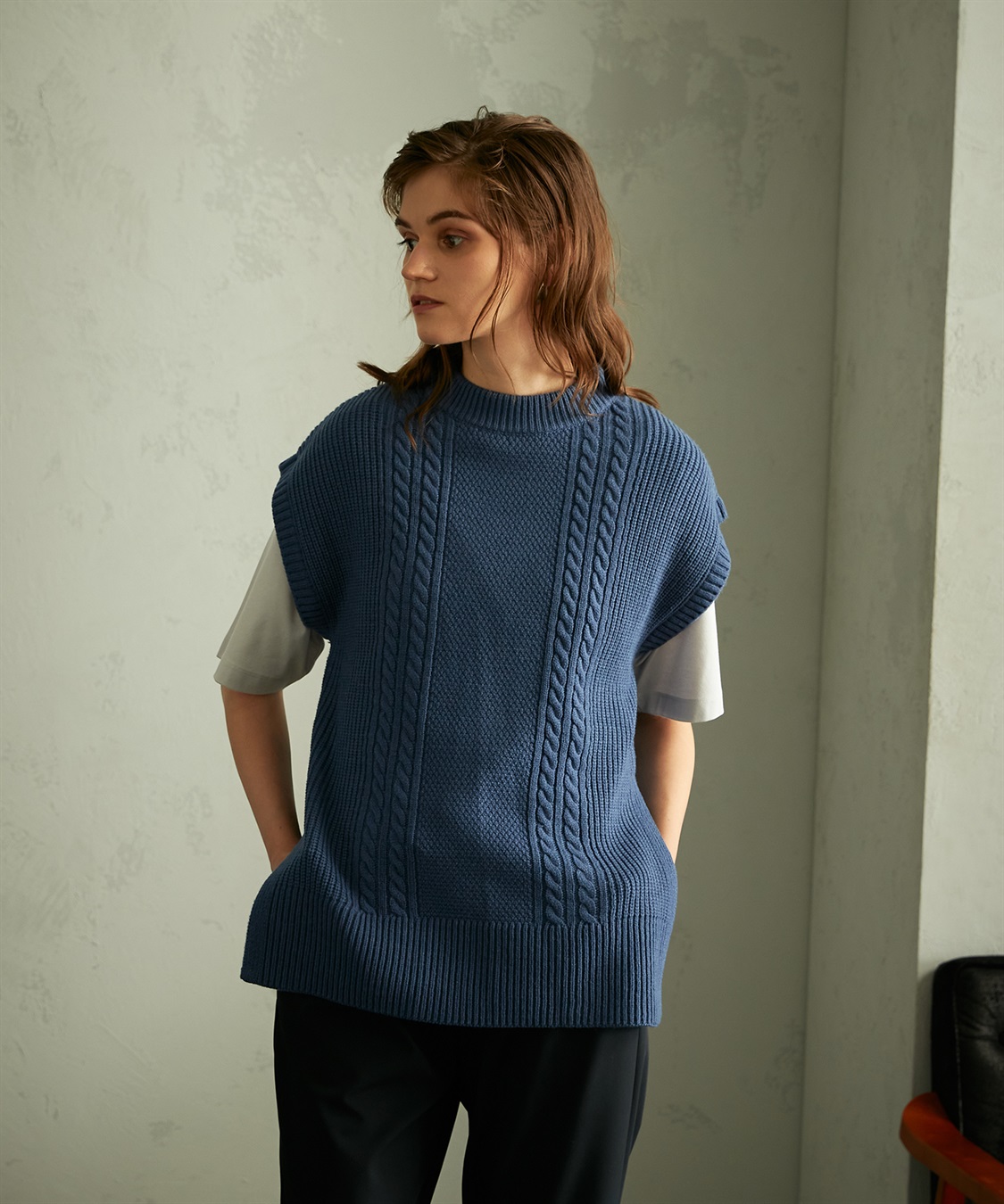 LE SOUK HOLIDAY ケーブルニットベスト_sub_5