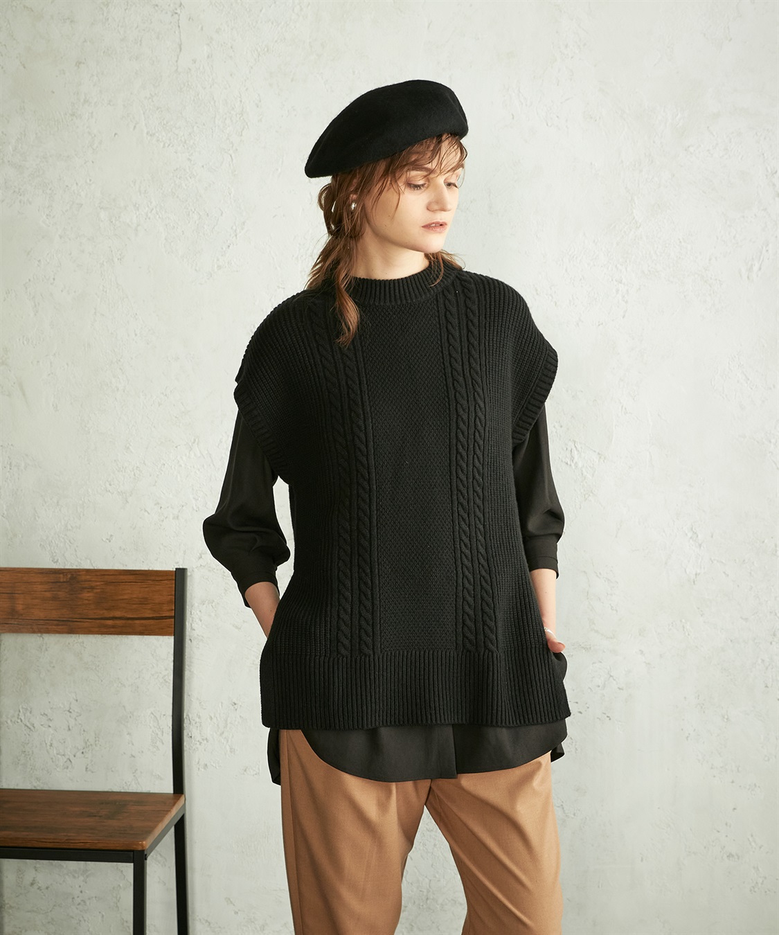 LE SOUK HOLIDAY ケーブルニットベスト_sub_8