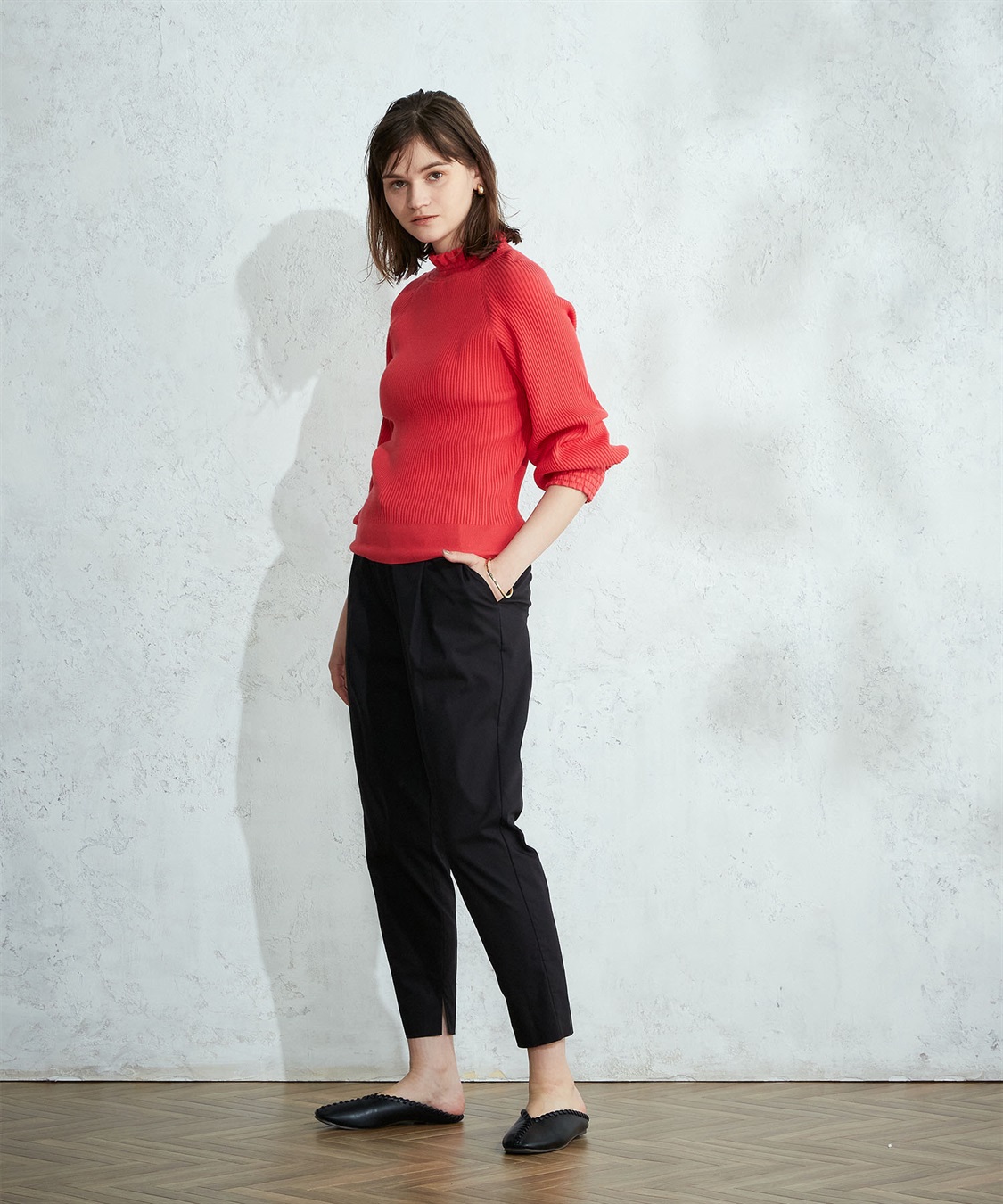 archivo 長袖ニット　ブラック 究極ニット365 Vネックセーター JUNKO SHIMADA JS homme【AOKI