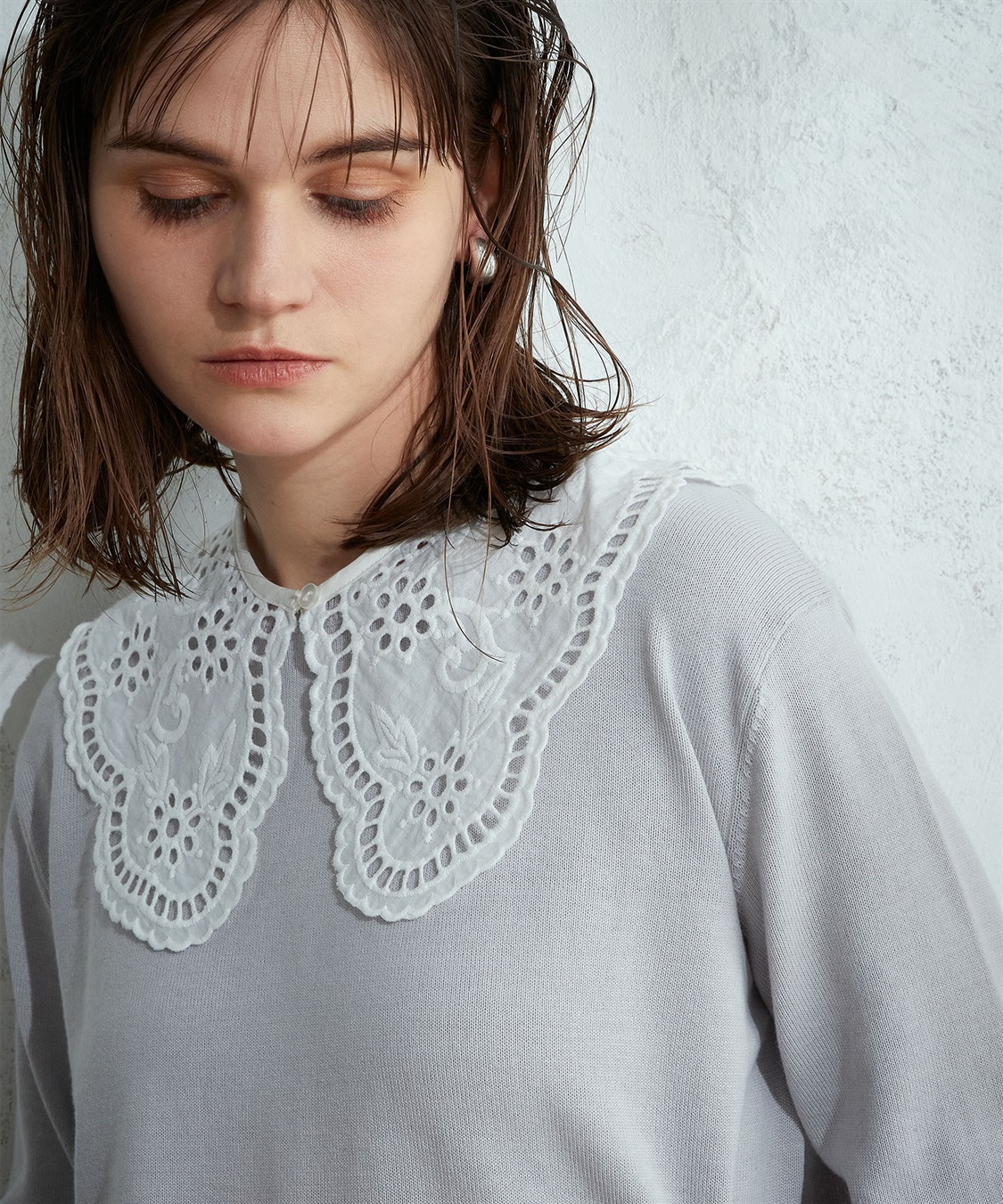 LE SOUK HOLIDAY レースつけ衿ニットプルオーバー_sub_8