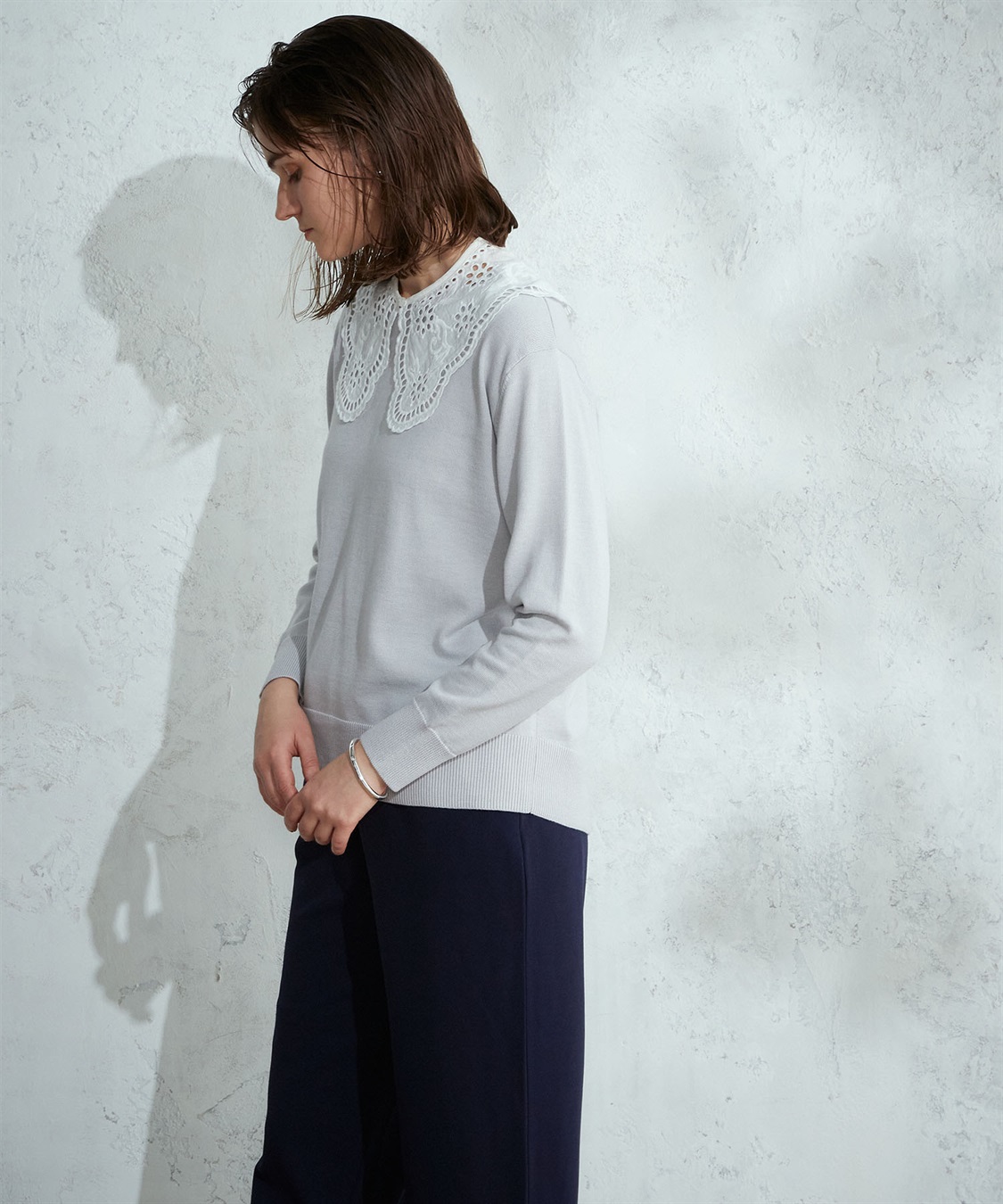 LE SOUK HOLIDAY レースつけ衿ニットプルオーバー_sub_9
