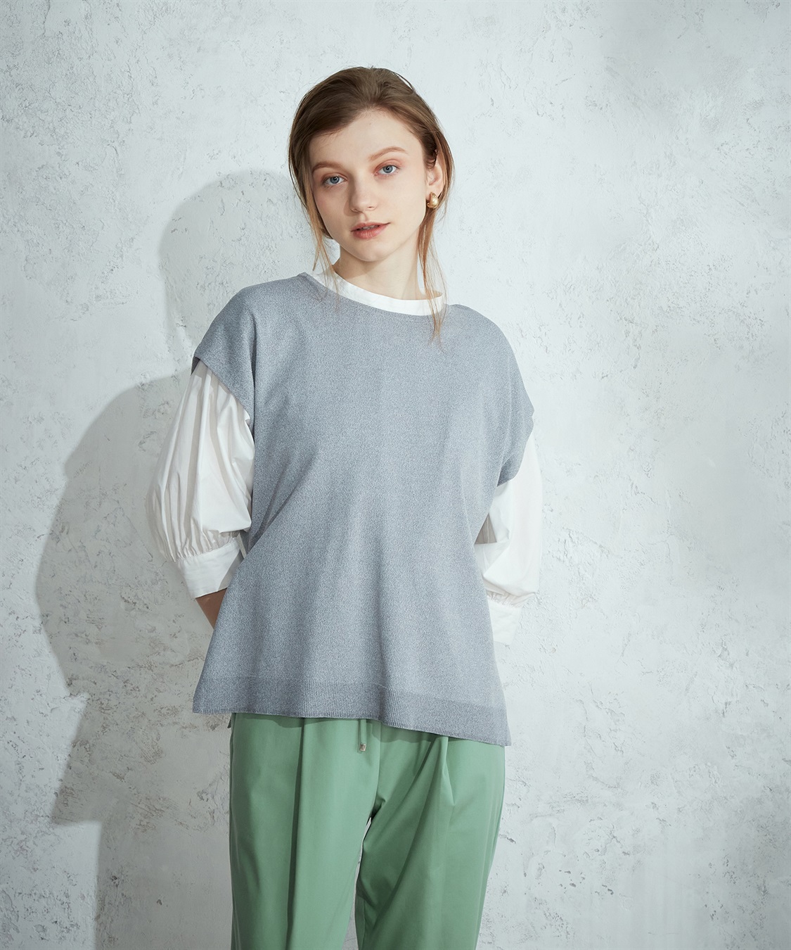 LE SOUK HOLIDAY クルーネック天竺ベスト_sub_2