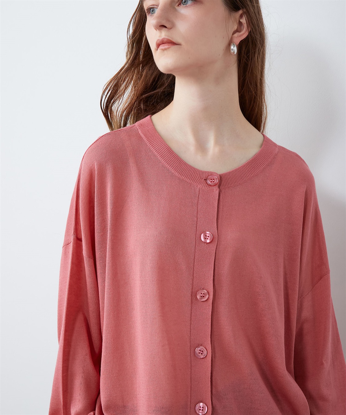 くま 様SIE シアーラミーカーディガン　ピンク SLOBE IENA｜シアーラミーカーディガン | Rakuten Fashion(楽天