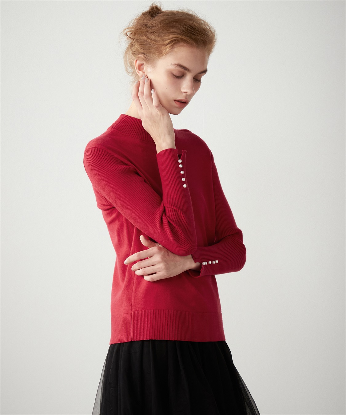 LE SOUK HOLIDAY パール付ニットプルオーバー_sub_1