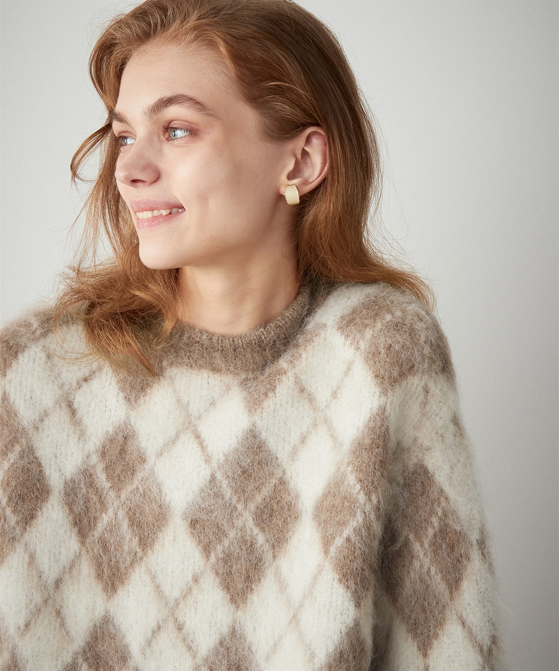 LE SOUK HOLIDAY アーガイルニットプルオーバー_sub_5