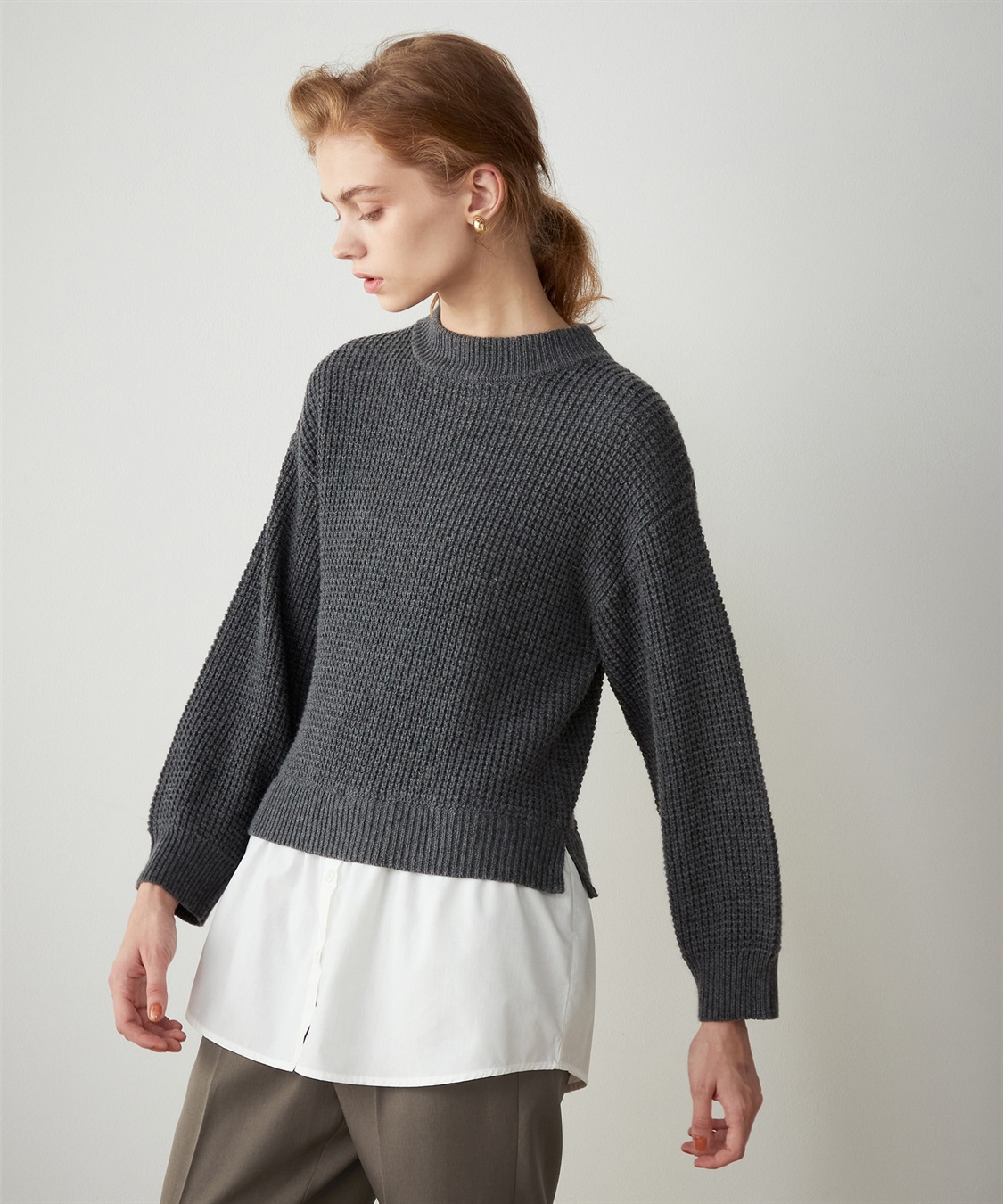 LE SOUK HOLIDAY フェイクレイヤードニットプルオーバー_sub_1