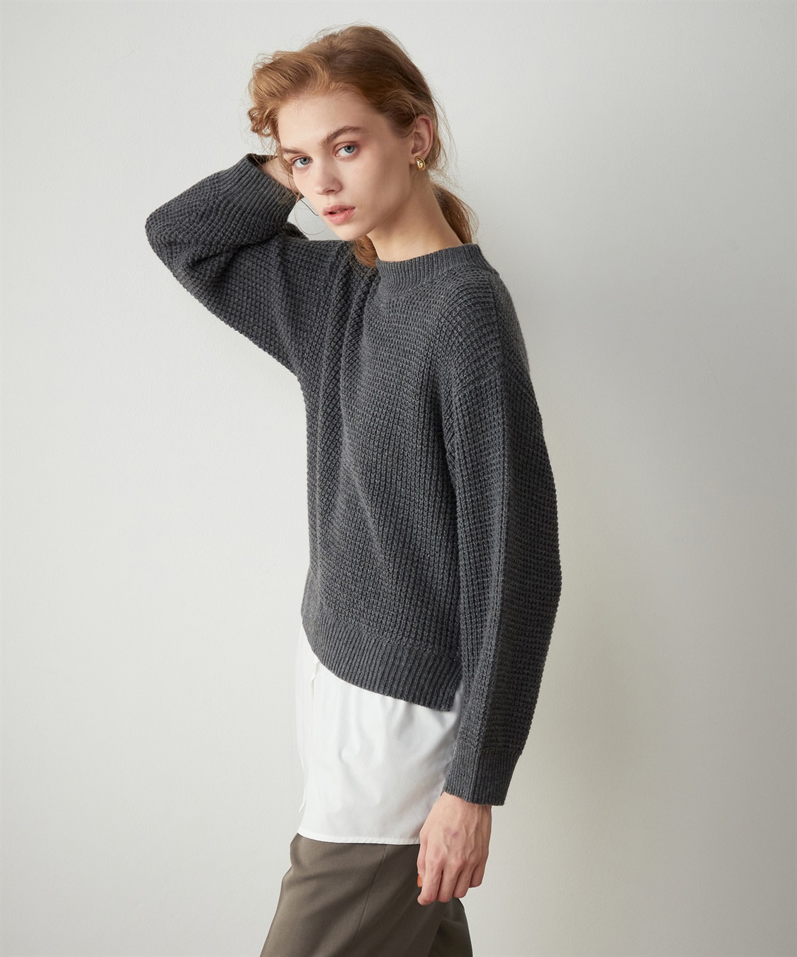 LE SOUK HOLIDAY フェイクレイヤードニットプルオーバー_sub_2