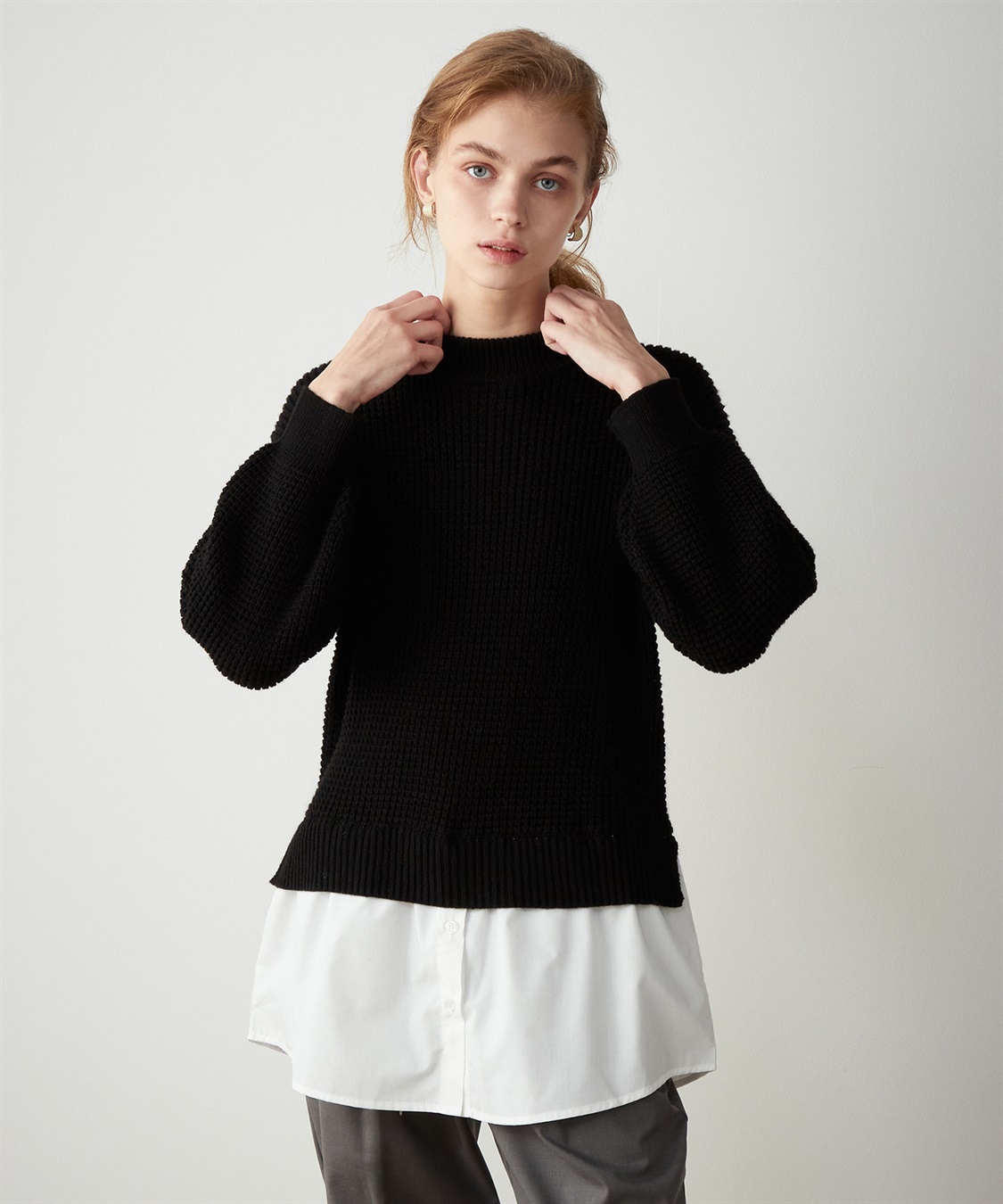 LE SOUK HOLIDAY フェイクレイヤードニットプルオーバー_sub_10