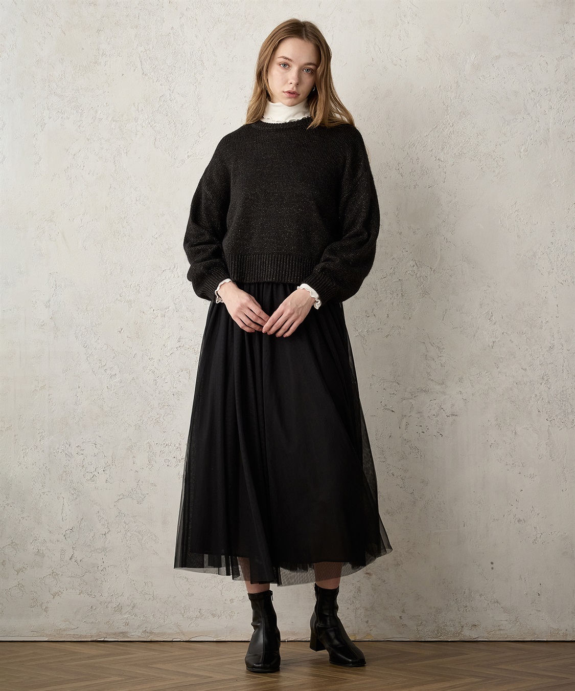クルーネックラメニットプルオーバー LE SOUK HOLIDAY｜クロス