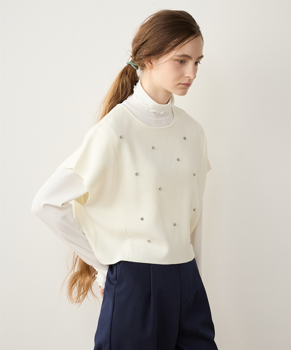 【関税込み】le PERE ベージュ ニットフーディ COURCETTE / ウールニットパーカー （ニット・セーター）｜BEIGE