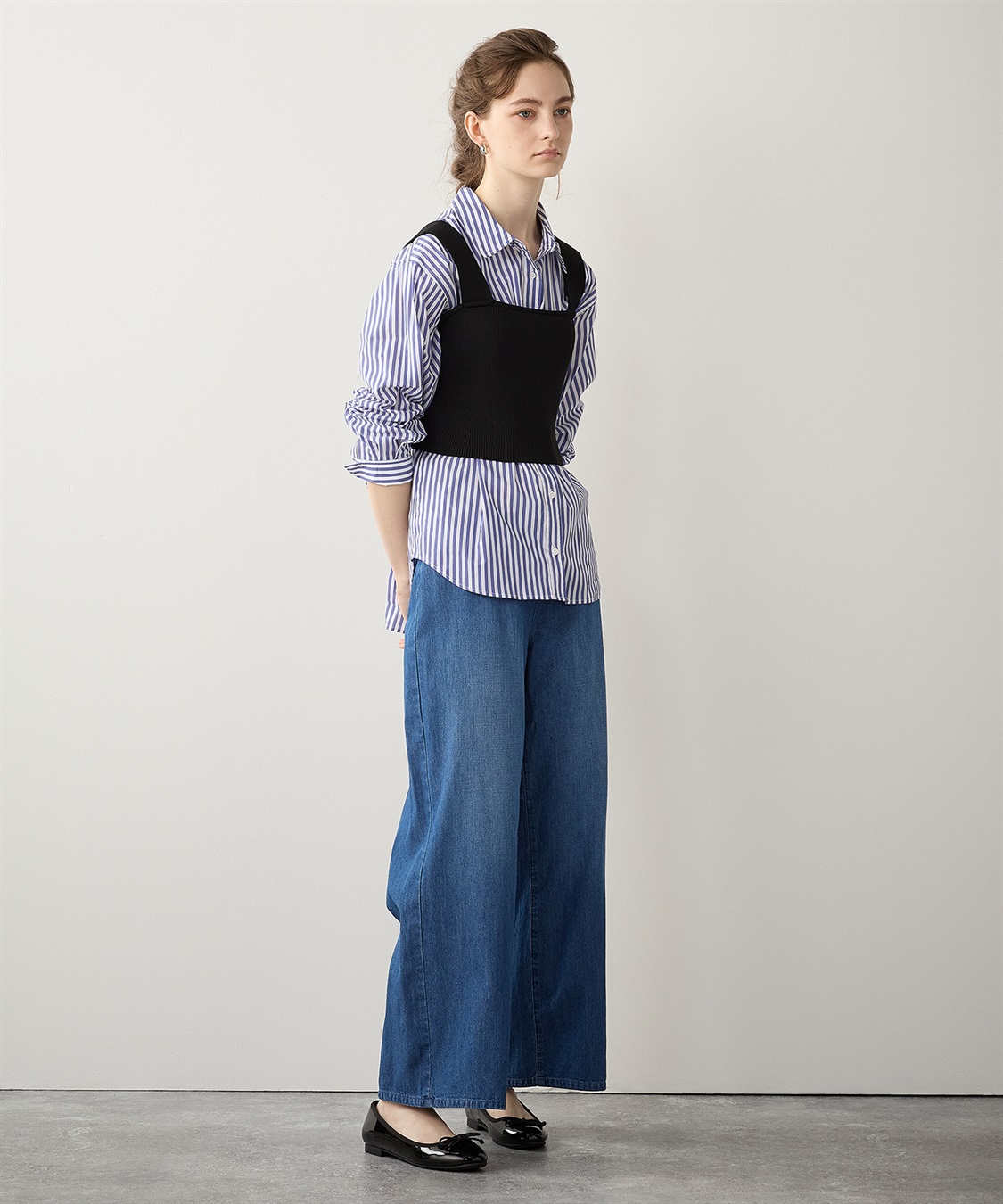 h. juliette ストライプビスチェ エステータ】ストライプシークイン ビスチェ