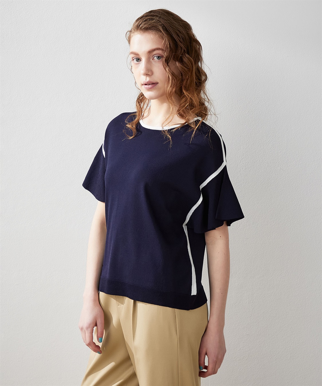 LE SOUK HOLIDAY フリルスリーブニットプルオーバー_sub_1