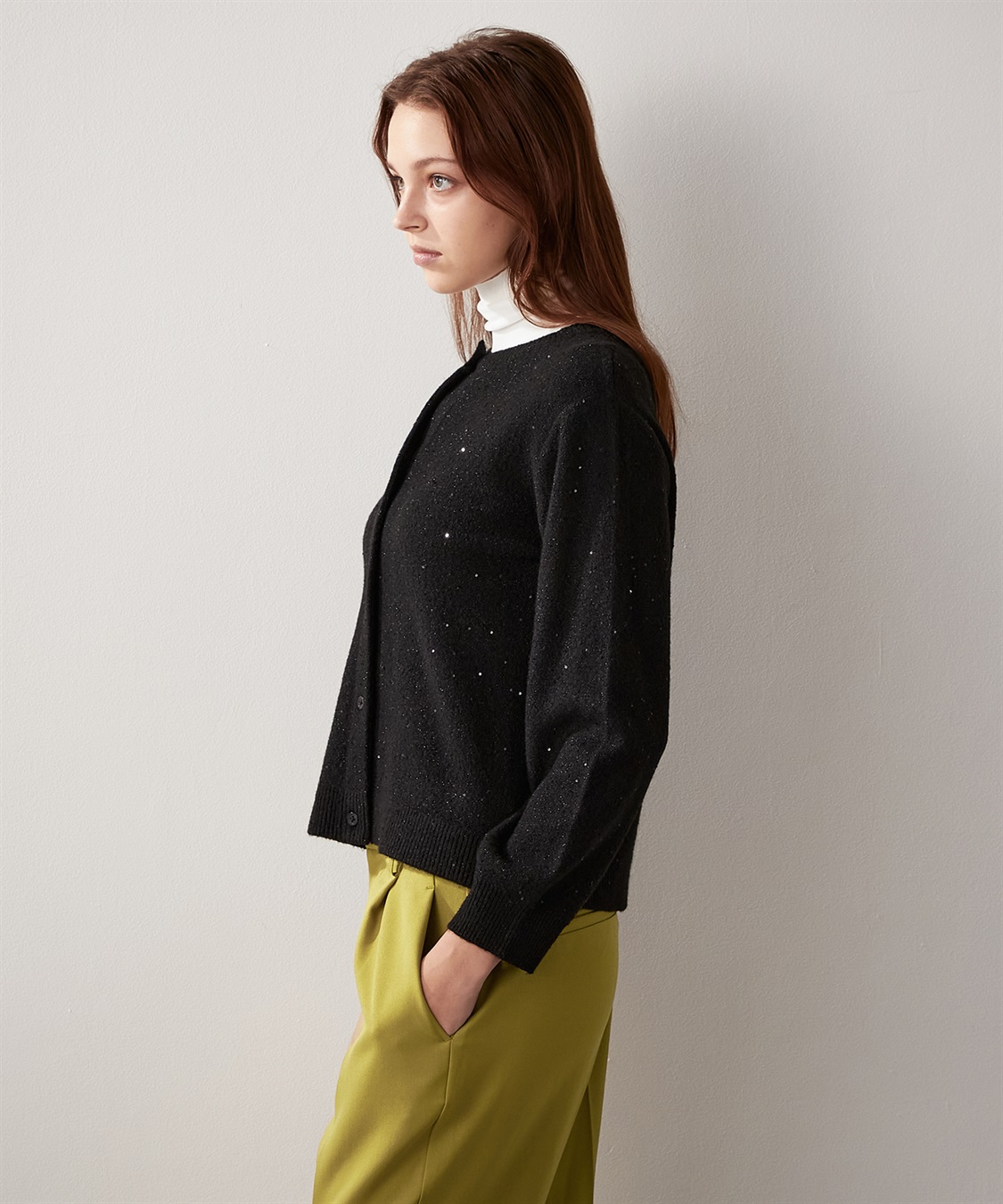 dries van notten スパンコール　カーディガン quaranciel:〈手洗い可能〉スパンコール Vネック ニット