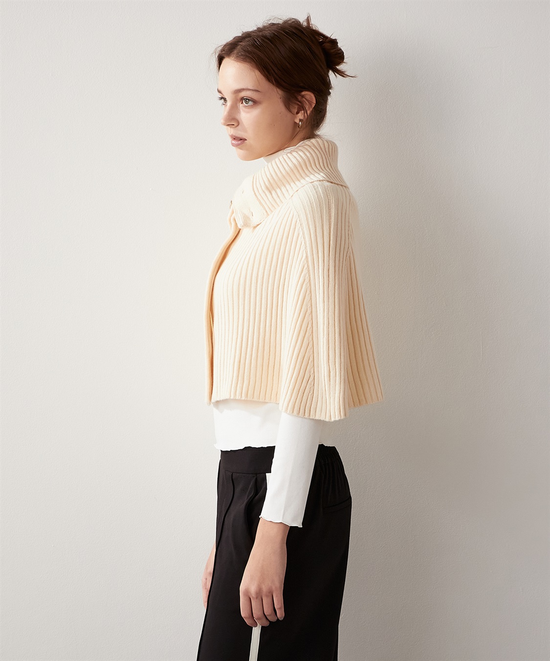 LE SOUK HOLIDAY 金ボタン ニットポンチョ_sub_2