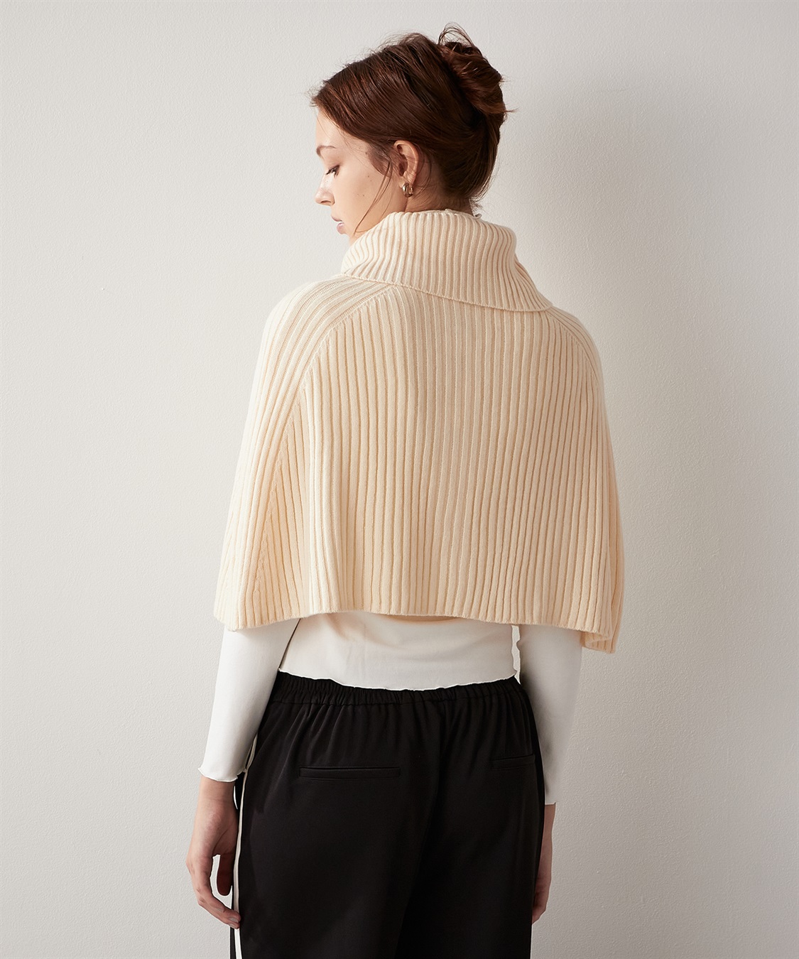 LE SOUK HOLIDAY 金ボタン ニットポンチョ_sub_5