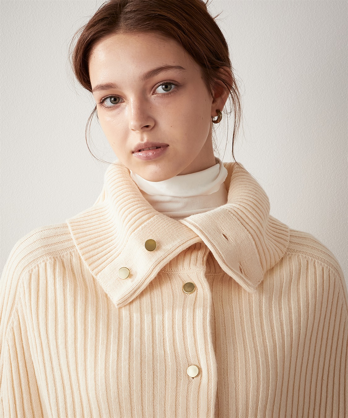 LE SOUK HOLIDAY 金ボタン ニットポンチョ_sub_6