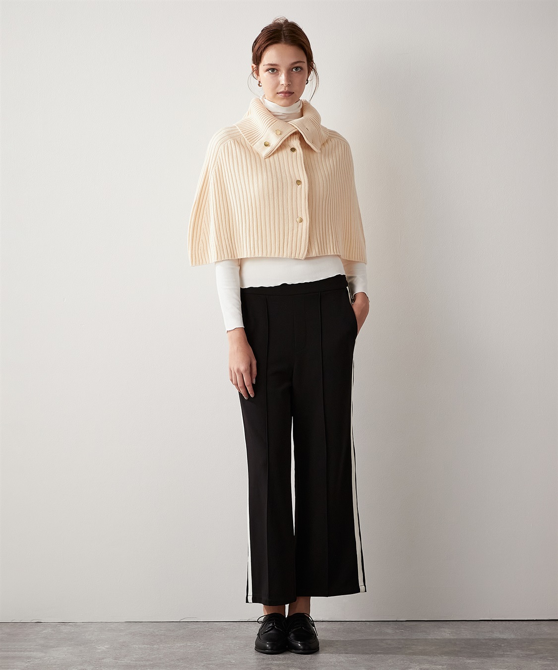 LE SOUK HOLIDAY 金ボタン ニットポンチョ_sub_9